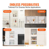 Darrahopens Furniture > Bathroom > Shower Heads & Screens VEVOR Shower Niche Ready for Tile 40.64x40.64cm & 40.64x50.8cm, Triple Shelf, Square Corners Wall-inserted Niche Recessed, Sealed Protection Modern Soap Storage Niche for Shower Bathroom, Black