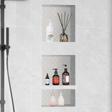 Darrahopens Furniture > Bathroom > Shower Heads & Screens VEVOR Shower Niche Ready for Tile 40.64x40.64cm & 40.64x50.8cm, Triple Shelf, Square Corners Wall-inserted Niche Recessed, Sealed Protection Modern Soap Storage Niche for Shower Bathroom, Black
