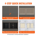 Darrahopens Furniture > Bathroom > Shower Heads & Screens VEVOR Shower Niche Ready for Tile 40.64x40.64cm & 40.64x50.8cm, Triple Shelf, Square Corners Wall-inserted Niche Recessed, Sealed Protection Modern Soap Storage Niche for Shower Bathroom, Black