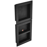 Darrahopens Furniture > Bathroom > Shower Heads & Screens VEVOR Shower Niche Ready for Tile 40.64x40.64cm & 40.64x50.8cm, Triple Shelf, Square Corners Wall-inserted Niche Recessed, Sealed Protection Modern Soap Storage Niche for Shower Bathroom, Black
