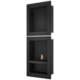 Darrahopens Furniture > Bathroom > Shower Heads & Screens VEVOR Shower Niche Ready for Tile 40.64x40.64cm & 40.64x50.8cm, Triple Shelf, Square Corners Wall-inserted Niche Recessed, Sealed Protection Modern Soap Storage Niche for Shower Bathroom, Black