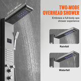 Darrahopens Furniture > Bathroom > Shower Heads & Screens VEVOR Shower Panel System, 6 Shower Modes, LED & Screen Hydroelectricity Shower Panel Tower, Rainfall, Waterfall, 5 Massage Jets, Tub Spout, Handheld Shower, Stainless Steel Wall-Mounted Shower Set
