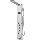 Darrahopens Furniture > Bathroom > Shower Heads & Screens VEVOR Shower Panel System, 6 Shower Modes, LED & Screen Hydroelectricity Shower Panel Tower, Rainfall, Waterfall, 5 Massage Jets, Tub Spout, Handheld Shower, Stainless Steel Wall-Mounted Shower Set