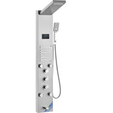 Darrahopens Furniture > Bathroom > Shower Heads & Screens VEVOR Shower Panel System, 6 Shower Modes, LED & Screen Hydroelectricity Shower Panel Tower, Rainfall, Waterfall, 5 Massage Jets, Tub Spout, Handheld Shower, Stainless Steel Wall-Mounted Shower Set