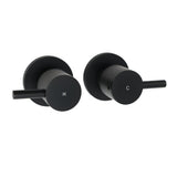 Darrahopens Furniture > Bathroom > Shower Heads & Screens Watermark Black 1/4 Turn Twin Shower Taps Hot Cold Round Set Bath Vanity Mixer