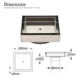 Darrahopens Furniture > Bathroom > Shower Heads & Screens WaterMark Brushed 100mm Square Tile Insert Shower Grate Floor Drain 80mm Waste