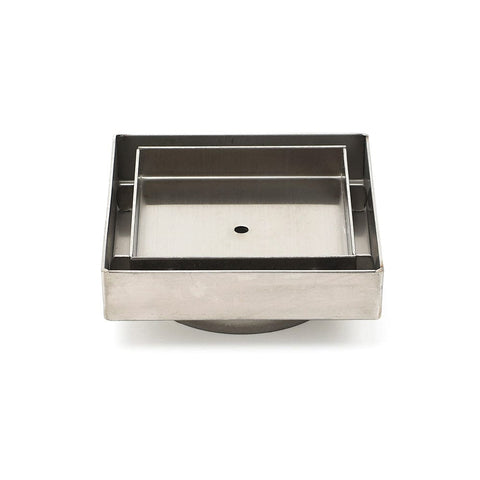 Darrahopens Furniture > Bathroom > Shower Heads & Screens WaterMark Brushed 100mm Square Tile Insert Shower Grate Floor Drain 80mm Waste