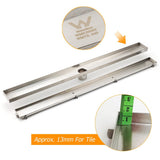 Darrahopens Furniture > Bathroom > Shower Heads & Screens WaterMark Brushed Steel 900mm Tile Insert Shower Grate Floor Drain 50mm Outlet