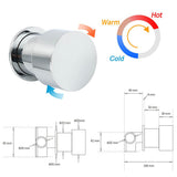 Darrahopens Furniture > Bathroom > Shower Heads & Screens Watermark Chrome 1/4 Turn Switch Hot Cold Water Mixer Bathroom Shower Tap Valve
