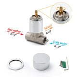 Darrahopens Furniture > Bathroom > Shower Heads & Screens Watermark Chrome 1/4 Turn Switch Hot Cold Water Mixer Bathroom Shower Tap Valve