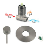 Darrahopens Furniture > Bathroom > Shower Heads & Screens Watermark Gun Metal Grey Round Bathroom Shower Hot Cold Mixer Ceramic Cartridge