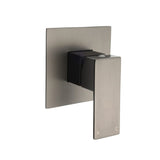 Darrahopens Furniture > Bathroom > Shower Heads & Screens Watermark Gun Metal Square Bath Shower Mixer Hot Cold Tap Ceramic Cartridge Valve