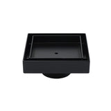 Darrahopens Furniture > Bathroom > Shower Heads & Screens WaterMark Matt Black 100x100mm Square Tile Insert Shower Grate Floor Drain 50mm Waste