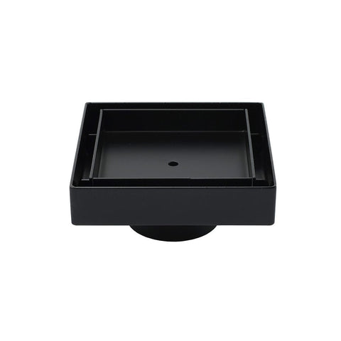 Darrahopens Furniture > Bathroom > Shower Heads & Screens WaterMark Matt Black 100x100mm Square Tile Insert Shower Grate Floor Drain 50mm Waste