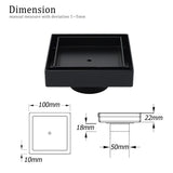 Darrahopens Furniture > Bathroom > Shower Heads & Screens WaterMark Matt Black 100x100mm Square Tile Insert Shower Grate Floor Drain 50mm Waste