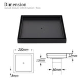Darrahopens Furniture > Bathroom > Shower Heads & Screens Watermark Matt Black Large 200mm Tile Insert Floor Drain Shower Grate 80mm Waste