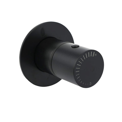 Darrahopens Furniture > Bathroom > Shower Heads & Screens Watermark Matt Black Round Bath Shower Mixer Hot Cold Tap Valve Turn No Handle