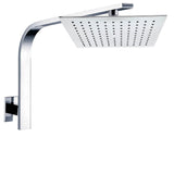 Darrahopens Furniture > Bathroom > Shower Heads & Screens WELS 10" 7.5L/m Chrome Square Rain Shower Head Brass Gooseneck Wall Arm Set