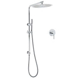 WELS 12" Rainfall + Brass Handheld Twin Shower Heads Rail Diverter Arm Round Mixer Set | darrahopens.com.au Premium AU Stock