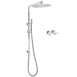 WELS 12" Rainfall + Brass Handheld Twin Shower Heads Rail Diverter Arm Round Taps Set | darrahopens.com.au Premium AU Stock