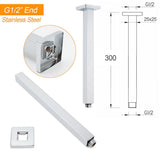 Darrahopens Furniture > Bathroom > Shower Heads & Screens WELS 16" Rainfall Shower Head 300mm Ceiling Dropper Extension Arm Chrome Square Set