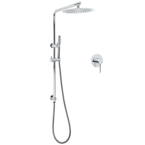 WELS 2 In 1 Shower Head Set Sliding Rail 3 Mode Handheld Arm 10" Round Chrome Mixer | darrahopens.com.au Premium AU Stock