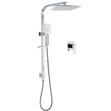 Darrahopens Furniture > Bathroom > Shower Heads & Screens WELS 2 in 1 Square Shower Head Set 10" Rain Handheld Sliding Rail Arm Wall Mixer
