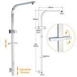 Darrahopens Furniture > Bathroom > Shower Heads & Screens WELS 2 in 1 Square Shower Head Set 10" Rain Handheld Sliding Rail Arm Wall Mixer