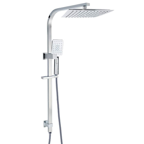 Darrahopens Furniture > Bathroom > Shower Heads & Screens WELS 2IN1 Square Shower Head Set 10" Rain Handheld Sliding Rail Arm Inbuilt Diverter
