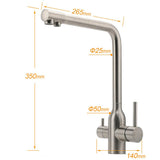 Darrahopens Furniture > Bathroom > Shower Heads & Screens WELS 3 Function Kitchen Sink 360° Swivel Mixer Tap Clean Pure Drink Water Faucet