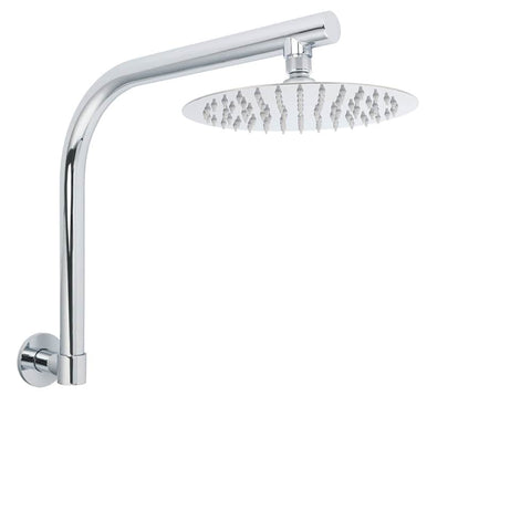 Darrahopens Furniture > Bathroom > Shower Heads & Screens WELS 8" Round Rainfall Shower Head + 360° Swivel Gooseneck Wall Arm Set
