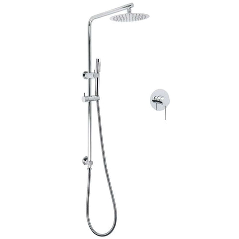 WELS Bathroom Round 8" Rain Shower Head Single Mode Brass Handheld Spray Rail Arm Set Mixer | darrahopens.com.au Premium AU Stock