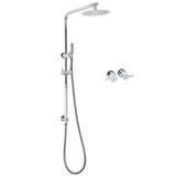 WELS Bathroom Round 8" Rain Shower Head Single Mode Brass Handheld Spray Rail Arm Set Twin Taps | darrahopens.com.au Premium AU Stock