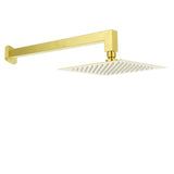 WELS Brushed Gold 10" Square Thin Rain Shower Head 400mm Straight Wall Arm Set | darrahopens.com.au Premium AU Stock