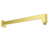 WELS Brushed Gold 12" Square Thin Rain Shower Head 400mm Straight Wall Arm Set | darrahopens.com.au Premium AU Stock