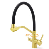 WELS Brushed Gold 3-Way Pure Drink Water Kitchen Mixer Sink Tap Pull Out Spout | darrahopens.com.au Premium AU Stock
