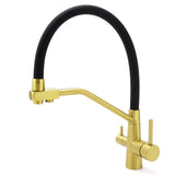 WELS Brushed Gold 3-Way Pure Drink Water Kitchen Mixer Sink Tap Pull Out Spout | darrahopens.com.au Premium AU Stock