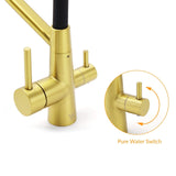 WELS Brushed Gold 3-Way Pure Drink Water Kitchen Mixer Sink Tap Pull Out Spout | darrahopens.com.au Premium AU Stock