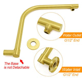 WELS Brushed Gold 8" Round Shower Head Brass 360º Swivel Gooseneck Wall Arm Set | darrahopens.com.au Premium AU Stock