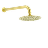 WELS Brushed Gold 8" Shower Rainfall Head + 355mm Straight Wall Mounted Arm Set | darrahopens.com.au Premium AU Stock