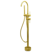 Darrahopens Furniture > Bathroom > Shower Heads & Screens WELS Brushed Gold Bath Tub Mixer Tap Free Standing Faucet Spout Handheld Shower