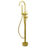 Darrahopens Furniture > Bathroom > Shower Heads & Screens WELS Brushed Gold Bath Tub Mixer Tap Free Standing Faucet Spout Handheld Shower