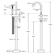 Darrahopens Furniture > Bathroom > Shower Heads & Screens WELS Brushed Gold Bath Tub Mixer Tap Free Standing Faucet Spout Handheld Shower