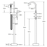 Darrahopens Furniture > Bathroom > Shower Heads & Screens WELS Brushed Gold Bath Tub Mixer Tap Free Standing Faucet Spout Handheld Shower