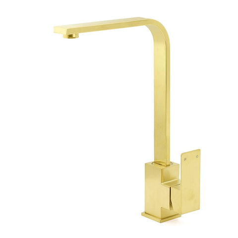 Darrahopens Furniture > Bathroom > Shower Heads & Screens WELS Brushed Gold Gooseneck 360º Swivel Laundry Sink Kitchen Mixer Faucet Tap