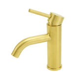 Darrahopens Furniture > Bathroom > Shower Heads & Screens WELS Brushed Gold Kitchen Laundry Round Basin Mixer Vanity Sink Faucet Tapware