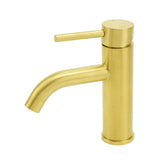 Darrahopens Furniture > Bathroom > Shower Heads & Screens WELS Brushed Gold Kitchen Laundry Round Basin Mixer Vanity Sink Faucet Tapware