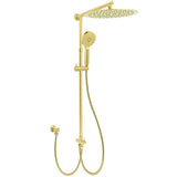WELS Brushed Gold Large Round Shower 12" Head 3 Mode Handheld Rose Sliding Rail Arm Set | darrahopens.com.au Premium AU Stock