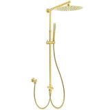 Darrahopens Furniture > Bathroom > Shower Heads & Screens WELS Brushed Gold Large Round Shower 12" Head Single Mode Handheld Rose Sliding Rail Arm Set