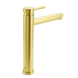 Darrahopens Furniture > Bathroom > Shower Heads & Screens WELS Brushed Gold Laundry Round Tall Basin Mixer Vanity Sink Faucet Tap 304 SUS